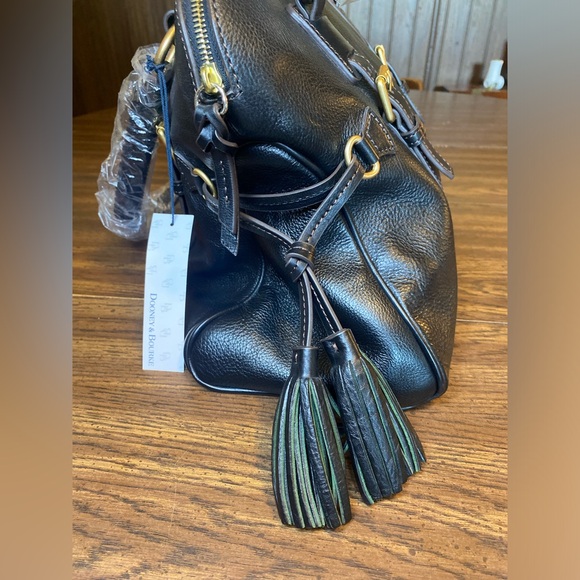 NWT Dooney & Bourke Black Tote Purse with Tassels - Picture 4 of 8